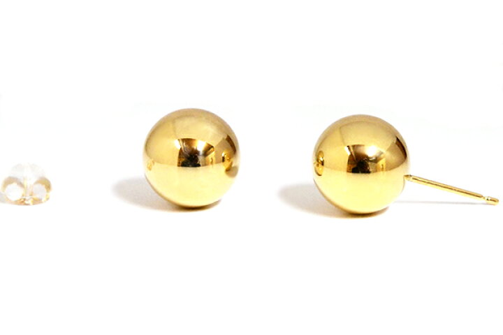 楽天市場】ボールスタッドピアスK18イエローゴールド10mm : CASHO