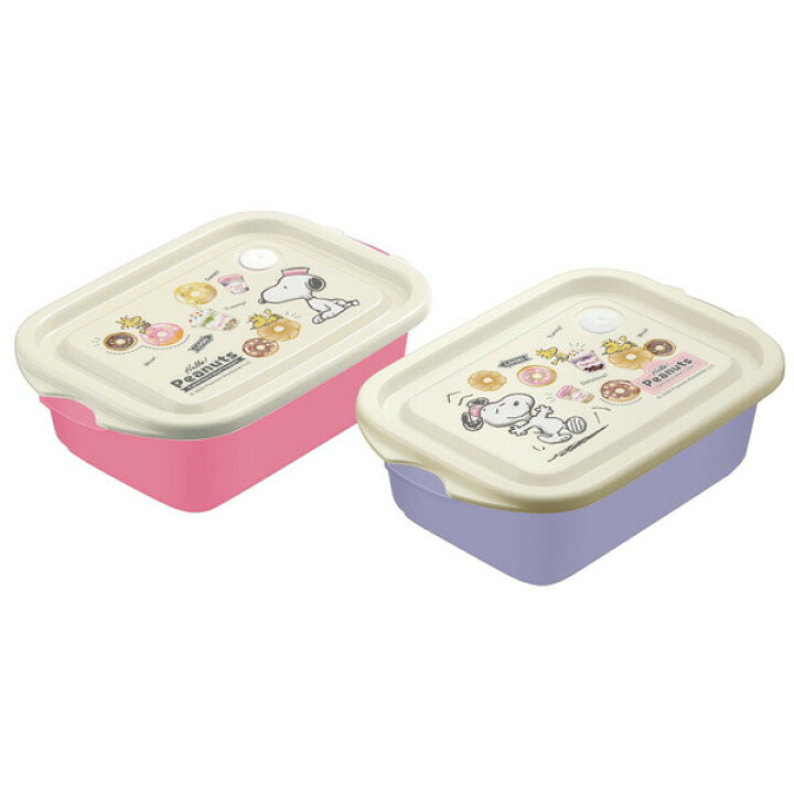 抗菌 保存容器 弁当箱 フードコンテナ シールボックス 2個セット 500ml 日本製 FCN2WAG スケーター【プラスチック おしゃれ 食品保存 キャラ 銀イオン Ag+ お弁当スヌーピー snoopy ピーナッツ 女性 レディース】 スケーター公式ショップ フードコンテナー 銀イオン抗菌保存容器