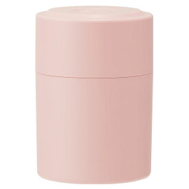 プッシュボタン付き 密閉 保存 容器 520ml　スモーク ピンク　保存容器 食品 コーヒー豆 茶葉 乾物 お菓子 円柱型 筒型 筒形 スタッキング可 【シンプル おしゃれ かわいい POS5 スケーター】