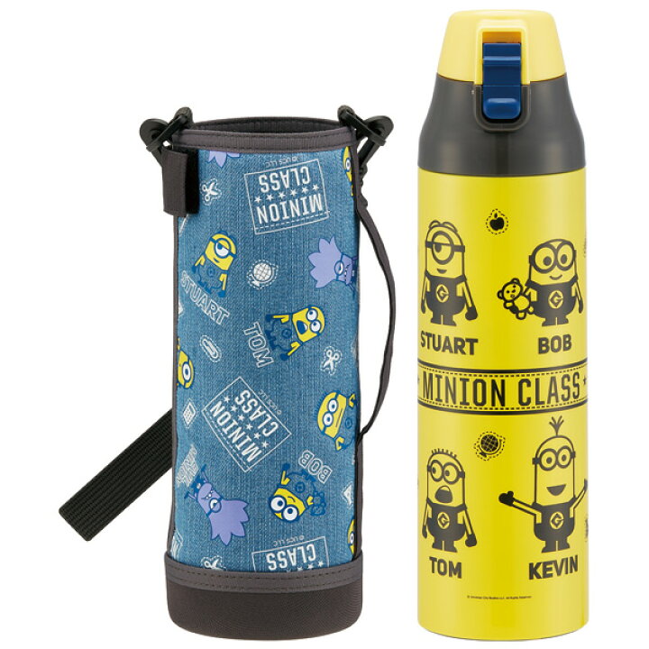 楽天市場 4日 P10倍 スケーター カバー付き ロック付きワンプッシュダイレクトボトル 990ml ミニオン 水筒 ステンレス ボトル 直飲み 保冷 キッズ 子供用 ダイレクト 保冷 通学 部活動 スポーツ 運動 スタイリッシュ キャラクター ミニオンズ Minions