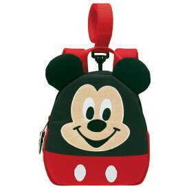 [13〜24日まで P10倍]ハーネス付きダイカットリュックサックミッキーマウスキャラクターバッグ おでかけ 小物入れ ミニバッグ 可愛い キャラバッグ かばん リュック 【迷子防止 スケーター】