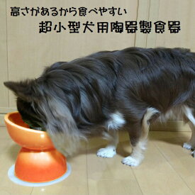 [4日～11日 P15倍]ペット 食器 犬用 食器台 食器皿 陶器 製 えさ皿 餌入れ おしゃれ エサ台 餌台 超小型犬 CHOB1 スケーター【ペット 犬 フードボウル フードボール 水入れ 水飲み 器 ボウル0】