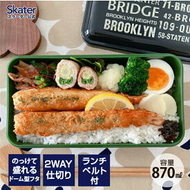 弁当箱 1段 容量 870ML ドーム型 日本製 ランチボックス 仕切り 付き お弁当箱 お弁当 スケーター SLLB9【弁当 洗いやすい 漏れない 中仕切り 仕切り 食洗機ok 食洗機対応0】