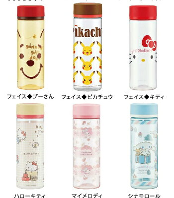 クリアボトル水筒透明ボトル400mlマイボトルプラスチックキャラクターミニオンディズニープリンセスアリエルベルミッキーマウスミニーマウスドナルドサンリオピカチュウおしゃれ