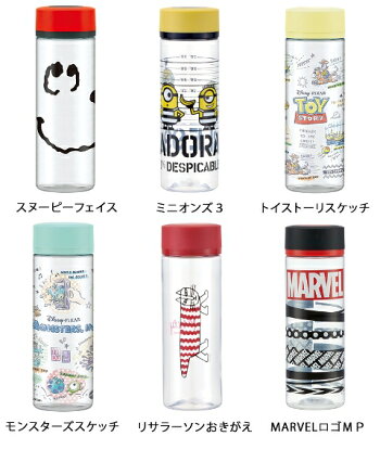 クリアボトル水筒透明ボトル400mlマイボトルプラスチックキャラクターミニオンディズニープリンセスアリエルベルミッキーマウスミニーマウスドナルドサンリオピカチュウおしゃれ