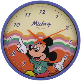 [9日～16日 P10倍]掛け時計 電池 キャラクター 子供 ZHW1 スケーター【こども 部屋 壁 とけい ウォールクロック かわいい ディズニー レトロ ミッキーマウス】
