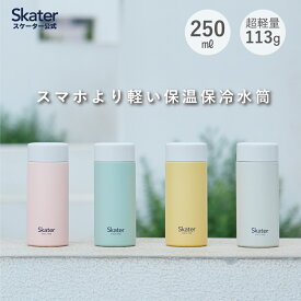 [14日～20日 P15倍]超軽量 マグ 水筒 250ml ミニ サイズ ミニボトル 保温 保冷 直飲み 小さめ 小さい 軽量 スケーターボトル ピンク グリーン イエロー skater スケーター STYL2【コンパクト 可愛い 洗いやすい 広口 マグボトル 少量 ステンレスボトル グレー】