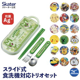 [4日～11日P10倍]お箸セット スプーン フォーク セット 子供 ケース 日本製 カトラリーセット skater スケーター TACC2AG ポケットモンスター パウパトロール ミニオン【トリオセット 食洗機対応 箸 スプーンセット お箸】