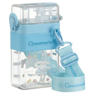 サンリオ 子供用 水筒 470ml 直飲み ワンタッチ ステンレス ボトル シナモロール シナモン Cinnamoroll 保冷専用 ショルダーヒモが付いたポーチ付き 名前スペース付き 女の子 キャラクター 212512 SANRIO [シナモロール]