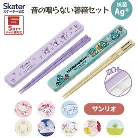 [1月16日〜2月20日 P10倍]箸 セット 食洗器対応 箸入れ 抗菌 カトラリー お弁当 子供 クロミ ハンギョドン シナモロール キティ ハローキティ ポチャッコ サンリオ skater スケーター【おはしセット 大人 子ども ランチ かわいい】