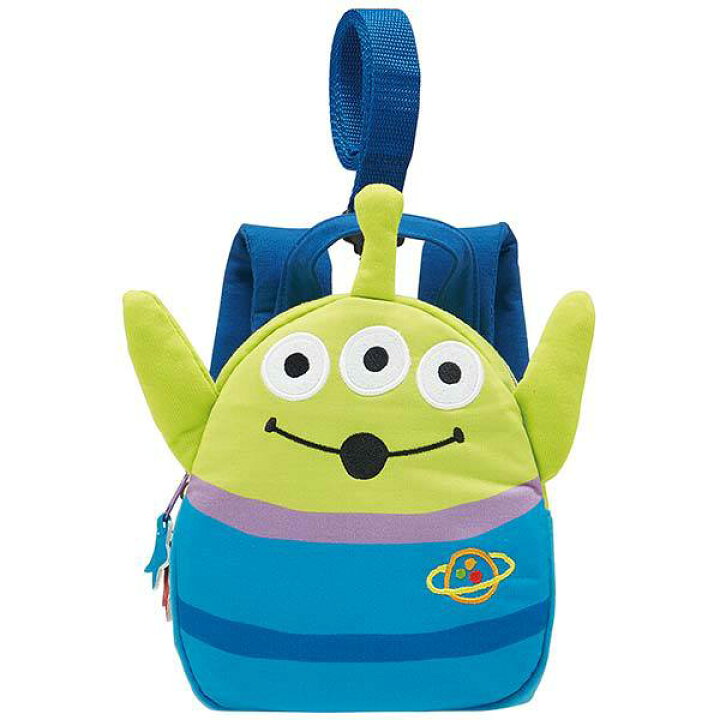 楽天市場 4日 P10倍 ベビー用品 ハーネス付きダイカットリュックサック エイリアン トイストーリー ベビーリュック 買い物 散歩 ハーネス 安全ベルト 名札 ネームタグ 迷子ひも おでかけ 小物入れ ミニバッグ 可愛い キャラバッグ か スケーター