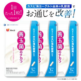 【公式】フジッコ 善玉菌のチカラ【機能性表示食品】（1袋31粒入り/約1ヶ月分）3袋セット【乳酸菌 サプリ 腸活 腸内フローラ お通じ サプリメント カスピ海ヨーグルト 乳酸菌】