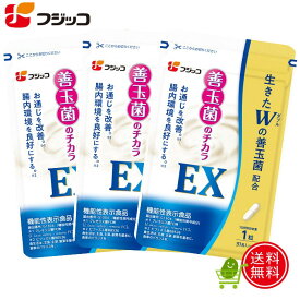 【公式】フジッコ 善玉菌のチカラEX＜機能性表示食品＞（1袋31粒入り/約1ヶ月分）3袋セット【送料無料】 腸活 腸内フローラ お通じ サプリメント クレモリス菌FC株 ビフィズス菌 カスピ海ヨーグルト 乳酸菌