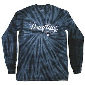 DEADLINE デッドライン Script Logo Cyclone L/S Tee 長袖 Tシャツ ロンT タイダイ ブラック