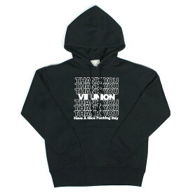 正規取扱店 7UNION 7ユニオン Thank You Hoodie プルオーバー パーカー メンズ フーディ スウェット IAXY-011C ブラック