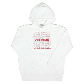 正規取扱店 7UNION 7ユニオン Thank You Hoodie プルオーバー パーカー メンズ フーディ スウェット IAXY-011C ホワイト