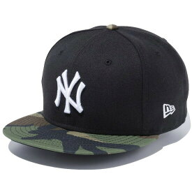 正規取扱店 ニューエラ キャップ メンズ レディース NEW ERA 9FIFTY ニューヨーク・ヤンキース スナップバックキャップ 帽子 CAP メジャーリーグ プレゼント ブラック/ホワイト/ウッドランドカモバイザー ワンサイズ 13562089