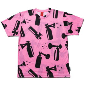 ポイント10倍 送料無料 NINE RULAZ LINE ナインルーラーズ Air Horn Tee 半袖 Tシャツ NRSS17-033 総柄 ピンク