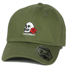 正規取扱店 7ユニオン キャップ ベントブリム 帽子 7UNION Skull & Rose Bent Brim Cap IPVW-147 オリーブ