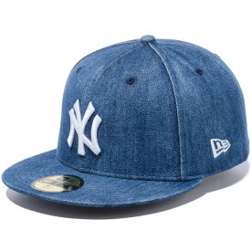 正規取扱店 ニューエラ キャップ メンズ レディース 送料無料 NEW ERA 59FIFTY ニューヨーク・ヤンキース newera CAP 帽子 プレゼント ウォッシュドデニム スノーホワイト 12326410