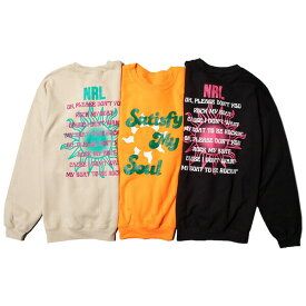 正規取扱店 ナインルーラーズ スウェット 送料無料 NINE RULAZ LINE SATISFY MY SOUL CREW NECK トレーナー クルーネック ユニセックス ninerulaz REGGAE レゲエ NRL BOB MARLEY ボブ・マーレー プレゼント M-XXL 全3色 NRAW20-005