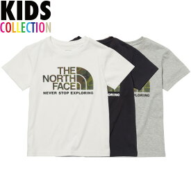 ノースフェイス キッズ Tシャツ THE NORTH FACE KIDS ノースフェイスTシャツ 男の子 女の子 綿 オーガニック コットン tシャツ 半袖 ショートスリーブカモロゴティー おしゃれ 人気 かっこいい かわいい ブランド 正規品 オールシーズン NTJ32359