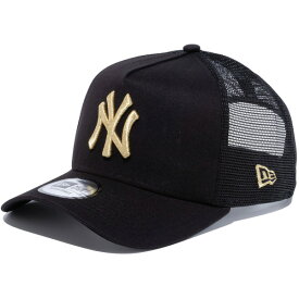 ポイント2倍 正規取扱店 ニューエラ キャップ 送料無料 NEW ERA 9FORTY A-Frame トラッカー ニューヨーク・ヤンキース メッシュキャップ ニューエラキャップ 帽子 MLB メジャーリーグ ブラック ゴールド 12746897