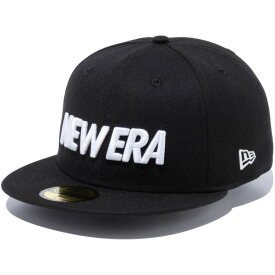 正規取扱店 ニューエラ キャップ 送料無料 NEW ERA 59FIFTY ワードマークロゴ ニューエラキャップ 帽子 ユニセックス ブラック ホワイト 55.8cm-63.5cm 13552120