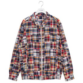 ポイント5倍 正規取扱店 アップルバム APPLEBUM 送料無料 Madras Patchwork Zip Up Shirt Jacket シャツジャケット マドラスチェック パッチワーク風 M-XL 2310211