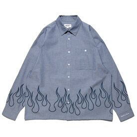 ヘイト シャツ HAIGHT FLAMES OXFORD SHIRT メンズ レディース 長袖 オックスフォードシャツ ファイヤーパターン ブランド おしゃれ かっこいい 人気 大きい 小さい サイズ 正規品 ユニセックス オールシーズン プレゼント ギフト HTSS-244003