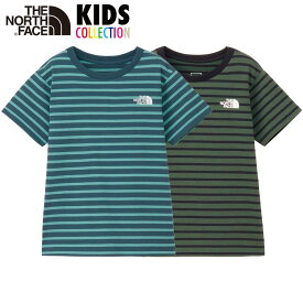 ノースフェイス キッズ フィールドボーダーTシャツ THE NORTH FACE KIDS 半袖Tシャツ ボーダー柄 防汚加工 UVカット オーガニックコットン 天竺素材 リサイクルポリエステル 子供服 幼児用 男の子 女の子 ユニセックス NTT32542 NTJ32542