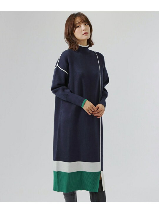 楽天市場】【SALE／21%OFF】カラーブロックニットワンピース CAST 