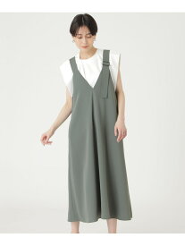 【イチオシ】ジャンパースカート CAST: キャスト コロン ワンピース・ドレス ワンピース カーキ ブラック【送料無料】[Rakuten Fashion]