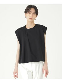 【接触冷感】タックデザインカットソー CAST: キャスト コロン トップス カットソー・Tシャツ ブラック ホワイト【送料無料】[Rakuten Fashion]