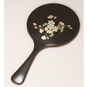 越前漆器 漆遊館 越前塗り 溜 白桜 手鏡