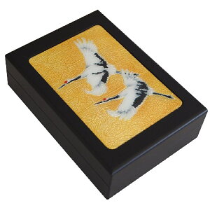 七宝焼 小箱入れ(はがき入れ)双鶴