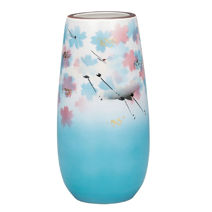 楽天市場】日本の伝統工芸品【九谷焼】8号花瓶 遊鶴 山田登陽志 : 虹八 