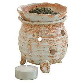信楽焼　茶香炉　楽　サイズ:奥行8.5×幅8.5×高さ10cm