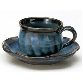萩焼 光彩庵 藍流 碗皿　サイズ 碗径8.5 × 6.5 皿径14.5 × 3cm　M54394500-841