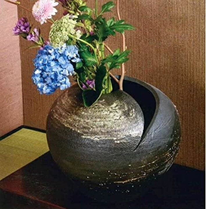 楽天市場】信楽焼 刷毛目丸花瓶・12号 ※画像の花・植物は付属致しませ 