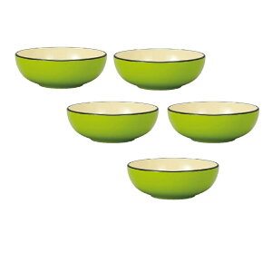 山中漆器 山中塗 レンジ対応 ナチュール 19cmボウル グリーン・家庭用電子レンジ・家庭用食洗機対応(5客組)