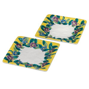 日本の伝統工芸品【九谷焼】6号ペア皿 吉田屋椿