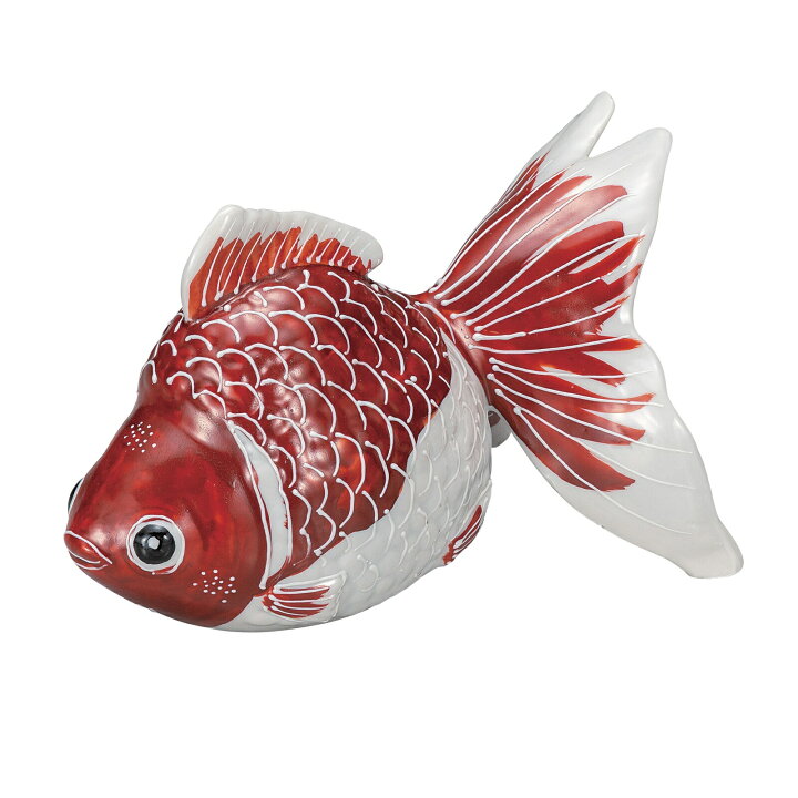 楽天市場】日本の伝統工芸品【九谷焼】 5号金魚 紅白彩 : 虹八-Kohya-