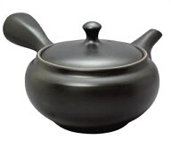 常滑焼　急須 晶【帯網茶こし急須】黒無地 500cc