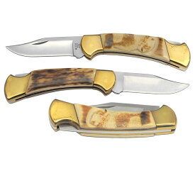 バックナイフ BUCK　112WBU セイウチ牙ハンドル　バッファロー彫刻