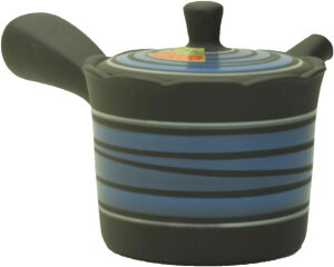 常滑焼急須 黒 青螺旋急須 約250ml さわやか茶こし