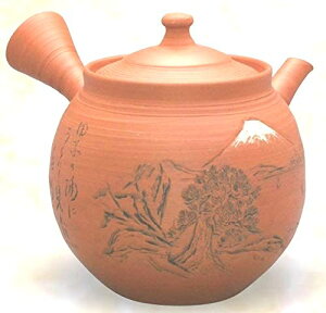 常滑焼 村越風月 陶茶こし急須 朱泥変富士に和歌彫 250ml 木箱入【受注生産 納期数日から3ヶ月】<誕生日 母の日 父の日 敬老の日 結婚祝 内祝 ギフト 歳暮 中元 プレゼント 普段使い>