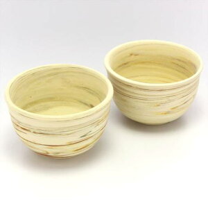 常滑焼 憲児陶苑作 「白練込2客湯呑」 Φ6.8×4.5cm