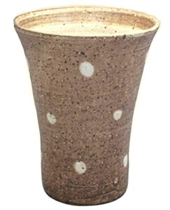 常滑焼 焼酎カップ フリーカップ茶釉ドット サイズ:直径9cm×高さ12cm ビアグラス