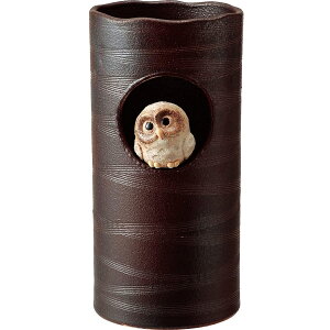 信楽焼 傘立 (窓ふくろう)